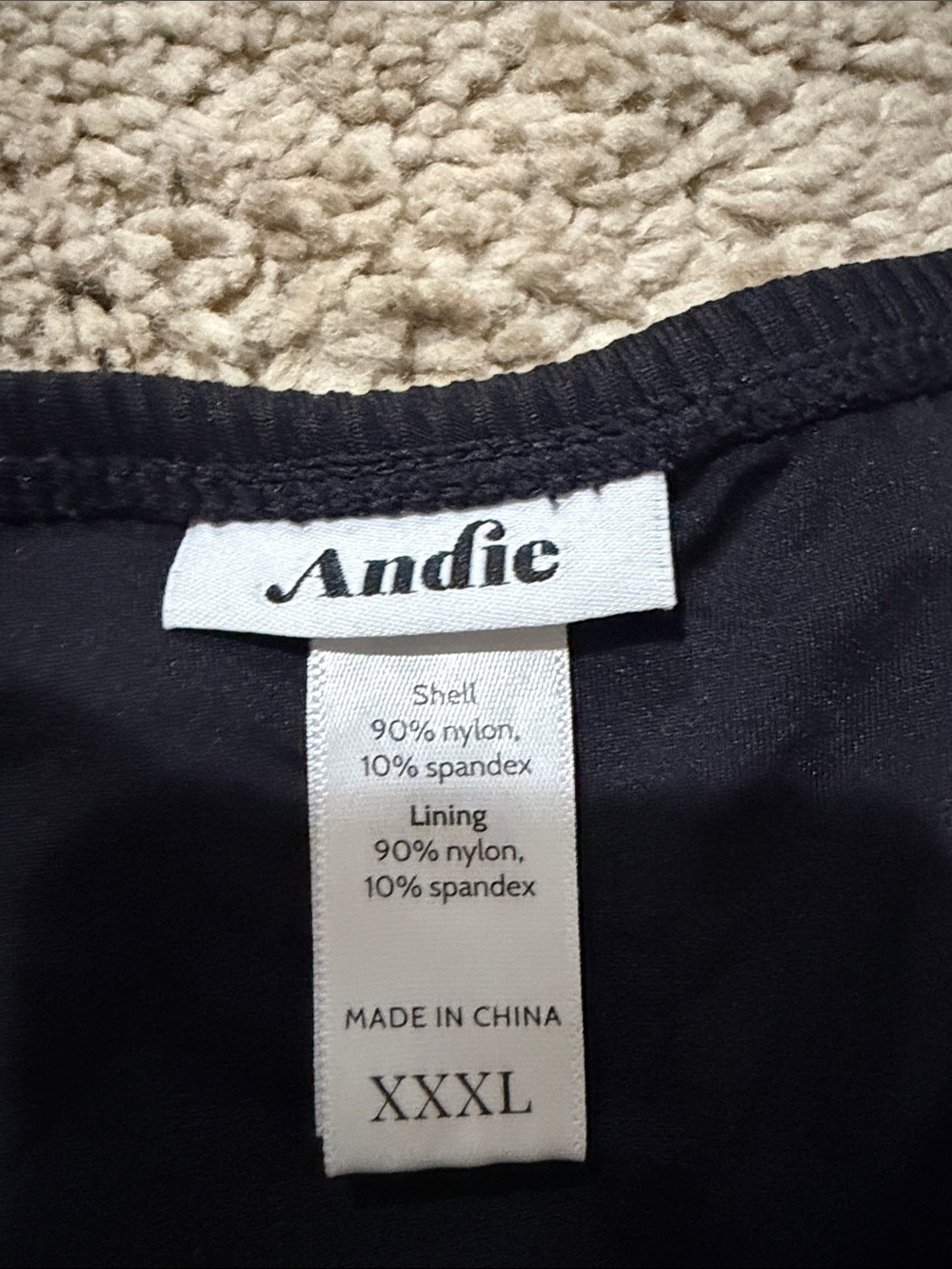 Andie Black Ribbed Button-Front Swim Bodysuit size 20/22 EUC - Picture 5 of 8